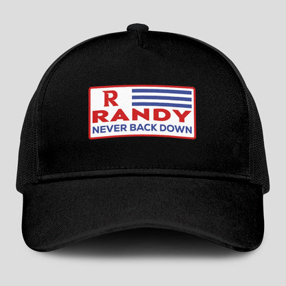 Never Back Down Vintage America Black Mesh Cap RANDY 13K1 C207PF