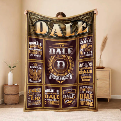DALE Personalized Blanket | Custom Name Cozy Throw Gift 13K1-BK4