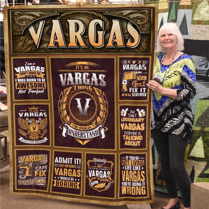 VARGAS Personalized Blanket | Custom Name Cozy Throw Gift 13K1-BK4