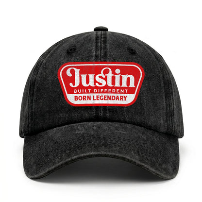 Built Different Born Legendary Red Logo Washed Cap JUSTIN 13K1 C63PF