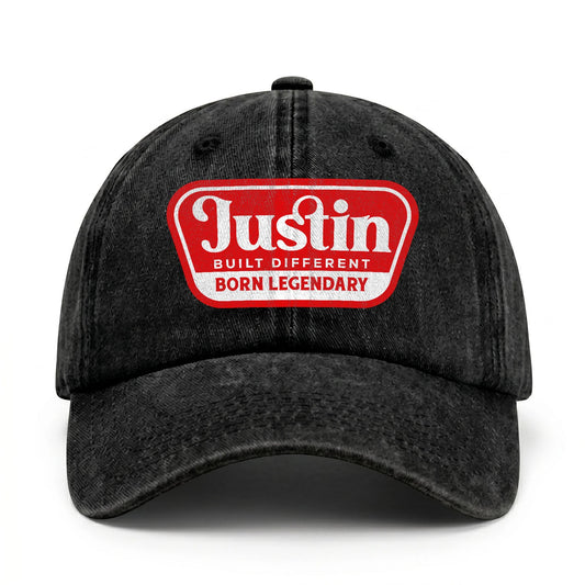 Built Different Born Legendary Red Logo Washed Cap JUSTIN 13K1 C63PF
