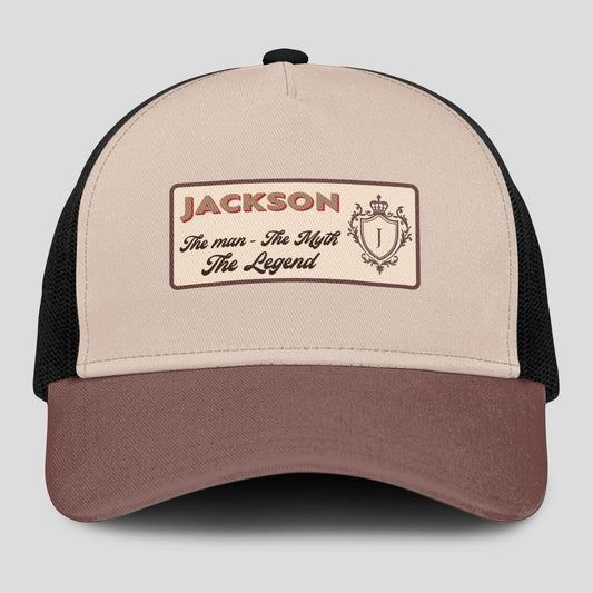 The Man The Myth The Legend Brown And Beige Mesh Cap JACKSON 13K1 C213PF
