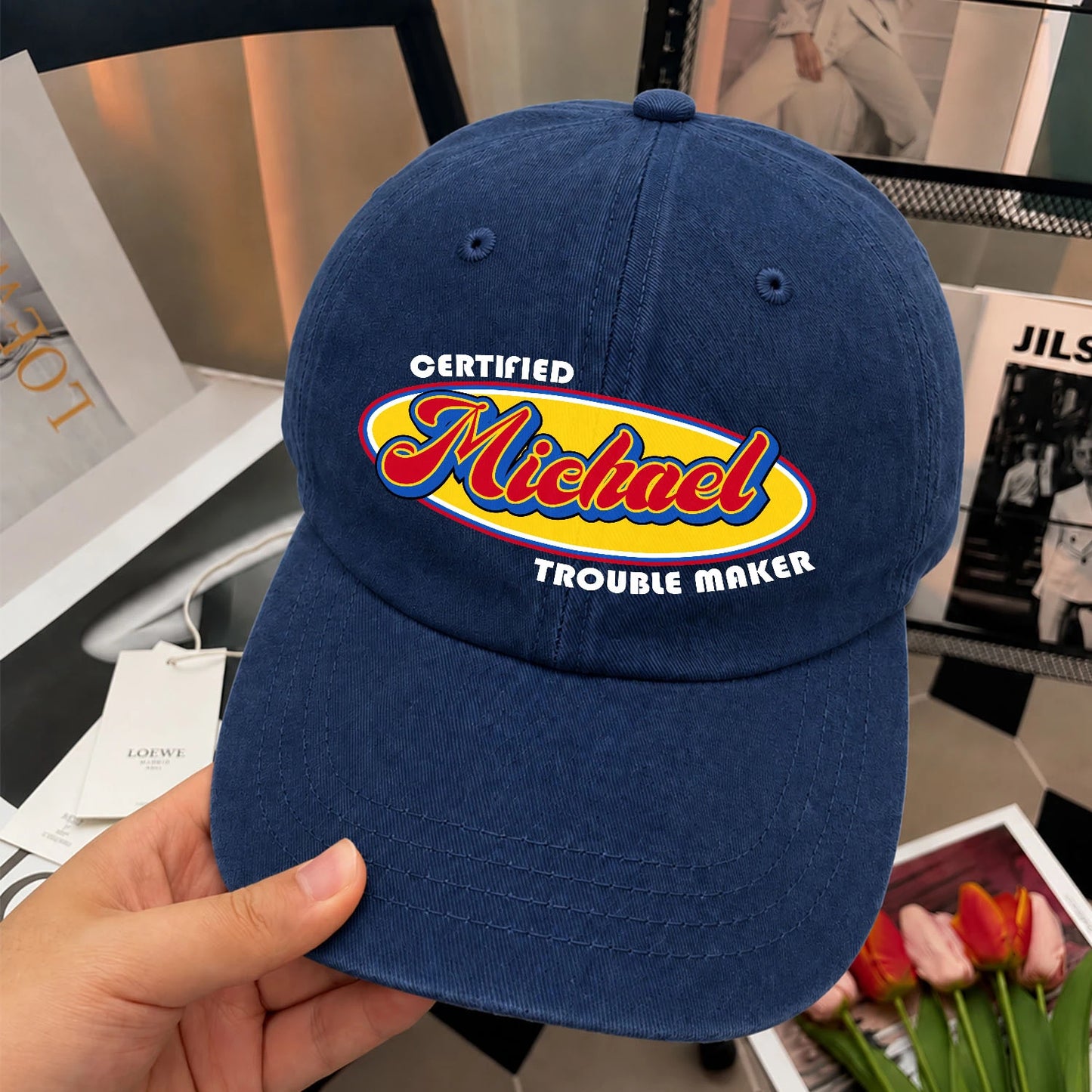 Certified Your Name Trouble Maker Washed Cap MICHAEL 13K1 C73PF