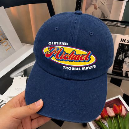 Certified Your Name Trouble Maker Washed Cap MICHAEL 13K1 C73PF