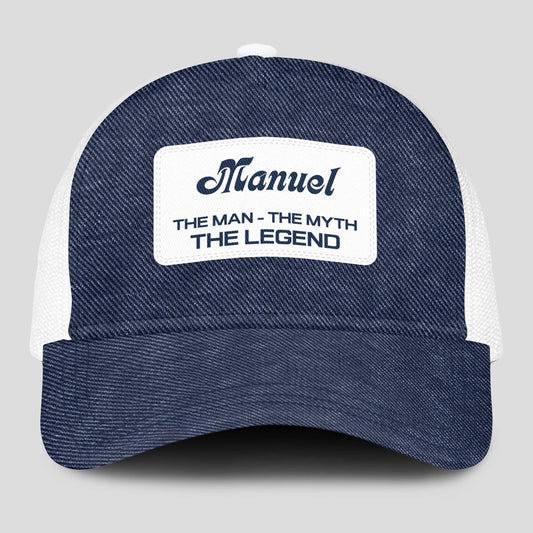 The Man The Myth The Legend Blue Denim Mesh Cap MANUEL 13K1 C194PF