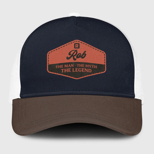 The Man The Myth The Legend Navy And Brown Mesh Cap ROB 13K1 C188PF