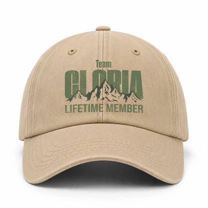 Team Your Name Lifetime Member Mountain Cap GLORIA 13K1 C58PF
