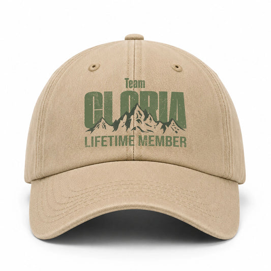 Team Your Name Lifetime Member Mountain Cap GLORIA 13K1 C58PF