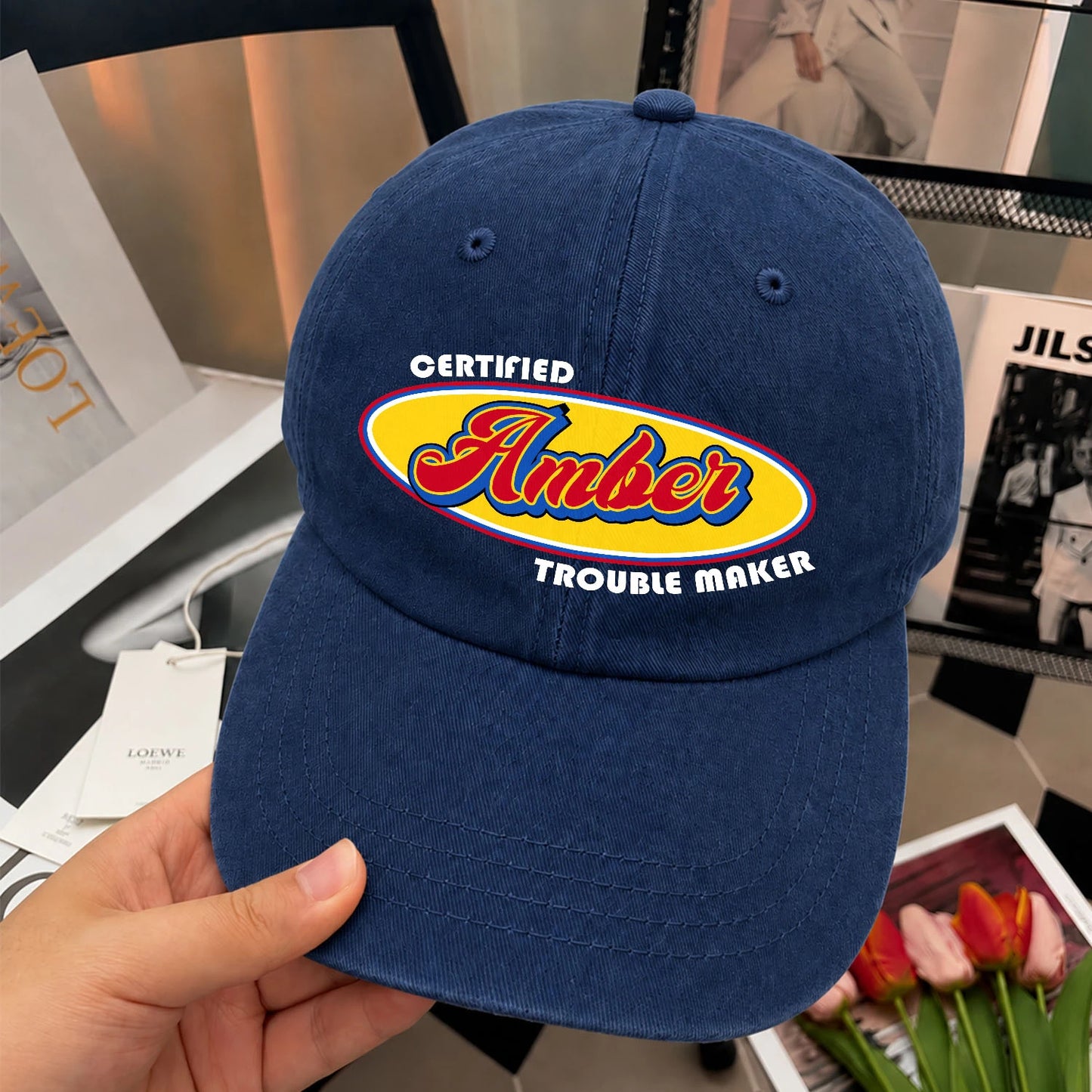 Certified Your Name Trouble Maker Washed Cap AMBER 13K1 C73PF