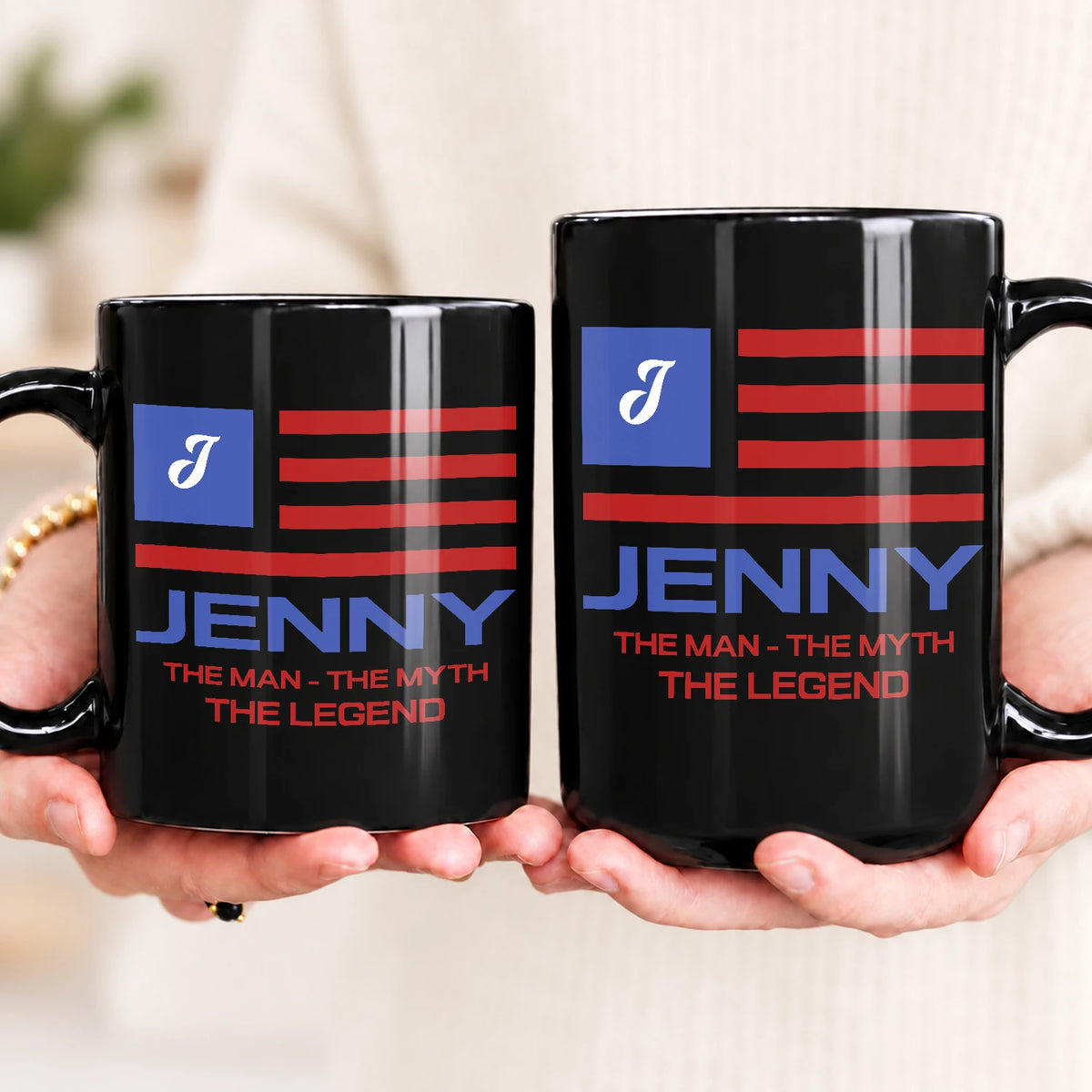 The Man The Myth The Legend American Flag Mug JENNY 13K1 MG18