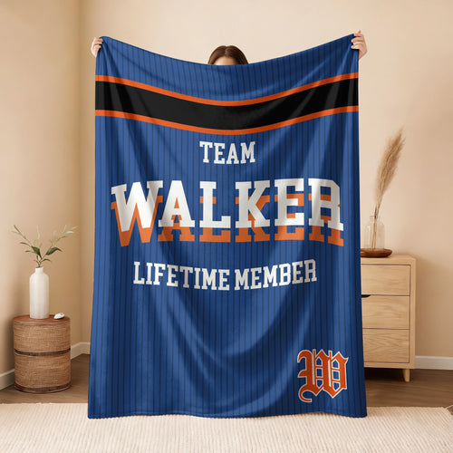 Team Your Name Lifetime Member Basketball Fleece Blanket WALKER 13K1 BK47