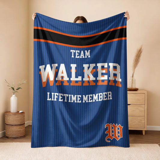 Team Your Name Lifetime Member Basketball Fleece Blanket WALKER 13K1 BK47