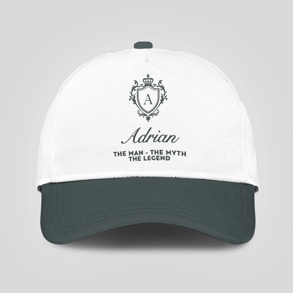 The Man The Myth The Legend Elegant Gray And White Cap ADRIAN 13K1 C170PF
