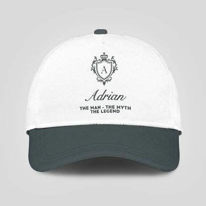 The Man The Myth The Legend Elegant Gray And White Cap ADRIAN 13K1 C170PF