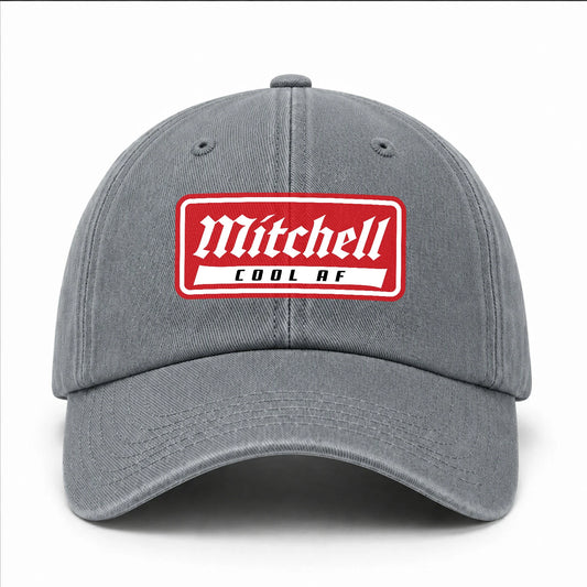 Your Name Cool Af Red Logo Funny Washed Cap MITCHELL 13K1 C79PF