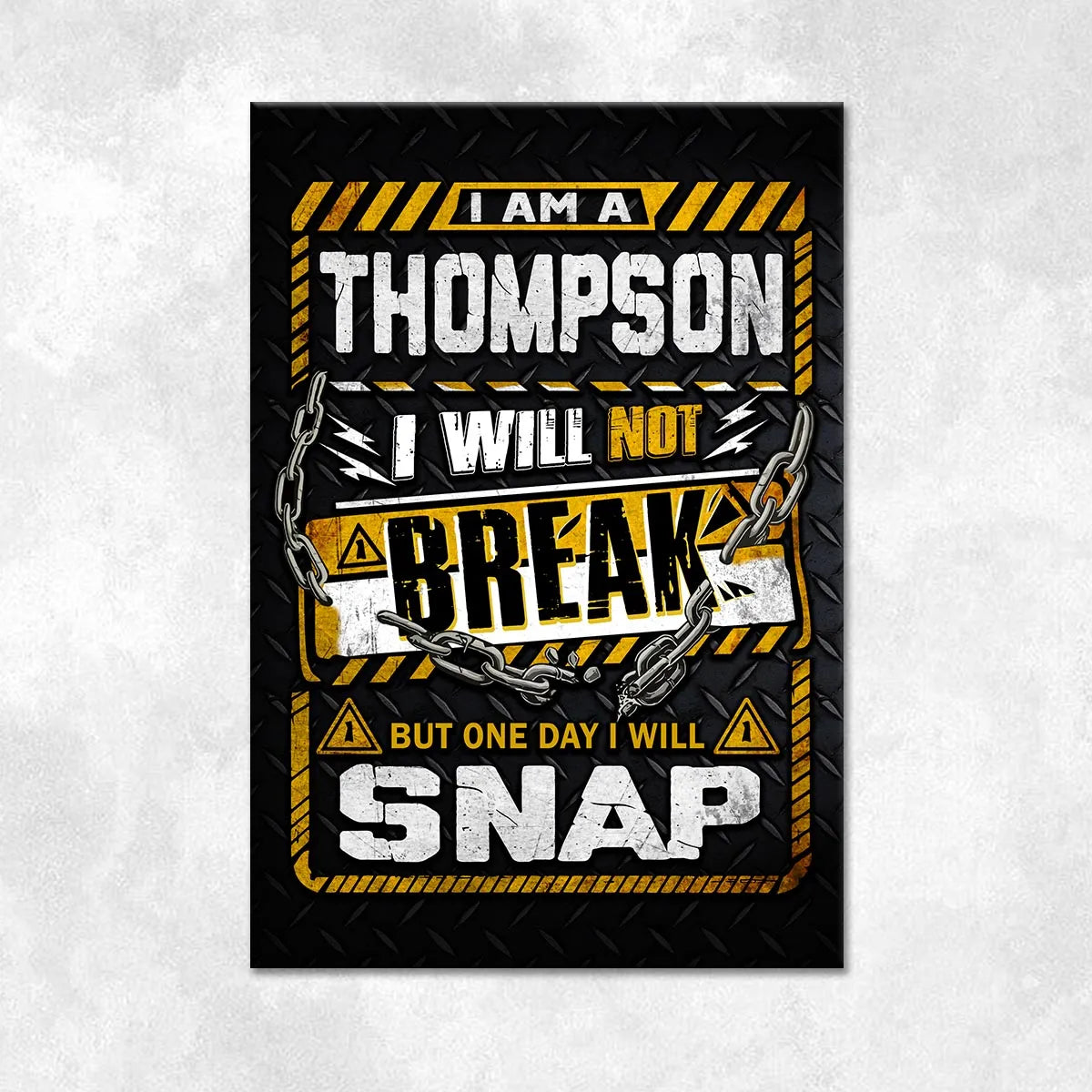 THOMPSON Motivational Rug – Black & Yellow Quote Carpet for Living Room 13K1-AR1