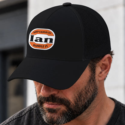 Keep Calm & Let Your Name Handle It Black Mesh Cap IAN 13K1 C199PF