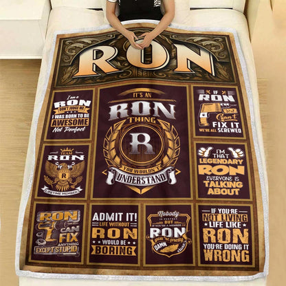RON Personalized Blanket | Custom Name Cozy Throw Gift 13K1-BK4
