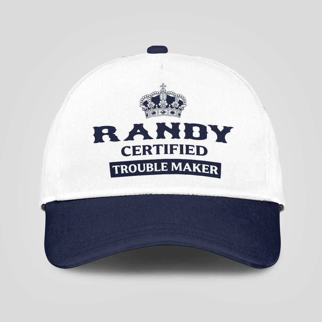 Certified Your Name Trouble Maker Washed Cap RANDY 13K1 C148PF
