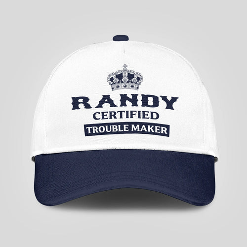 Certified Your Name Trouble Maker Washed Cap RANDY 13K1 C148PF