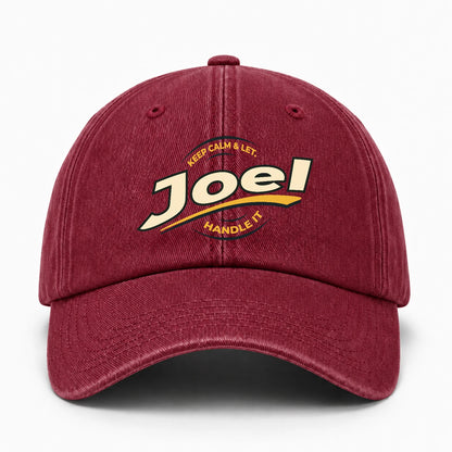 Keep Calm & Let Your Name Handle It Burgundy Washed Cap JOEL 13K1 C105PF