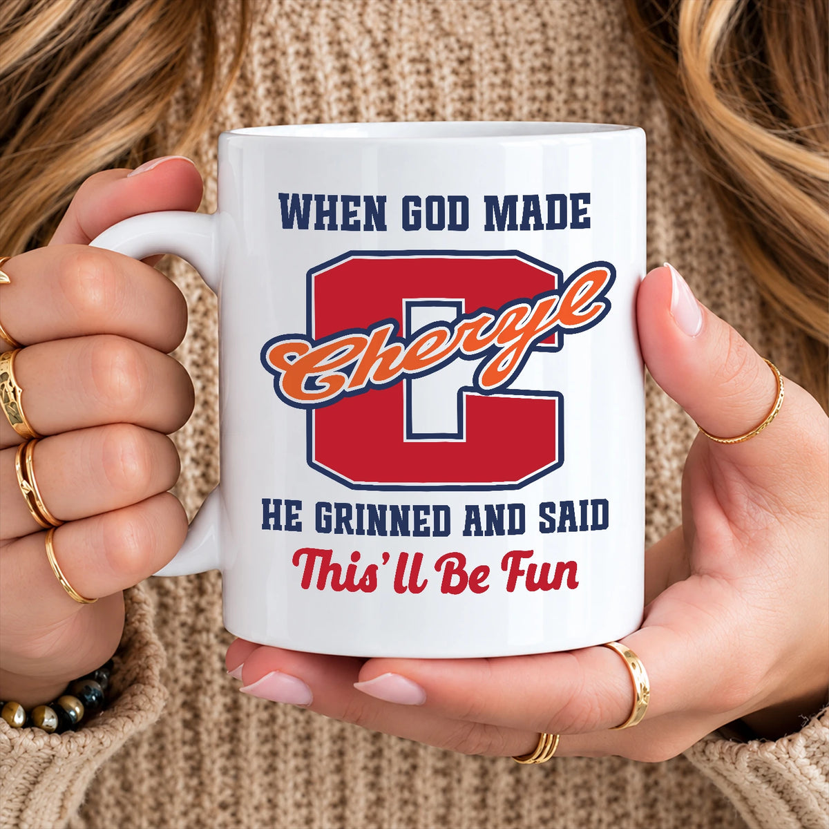 When God Made Your Name Personalized Baseball Mug CHERYL 13K1 MG07