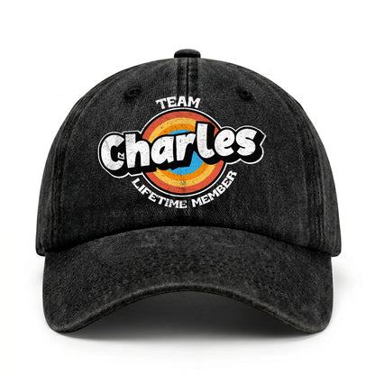 Team Your Name Lifetime Member Logo Cap CHARLES 13K1 C66PF