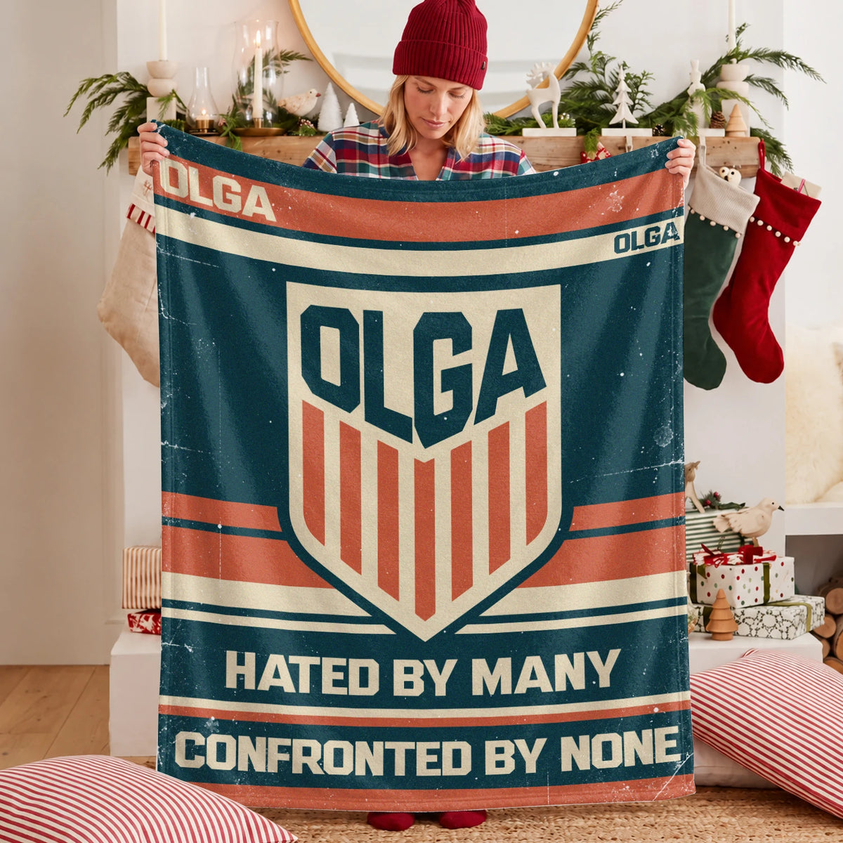 Hated By Many Confronted By None Retro Fleece Blanket OLGA 13K1 BK58