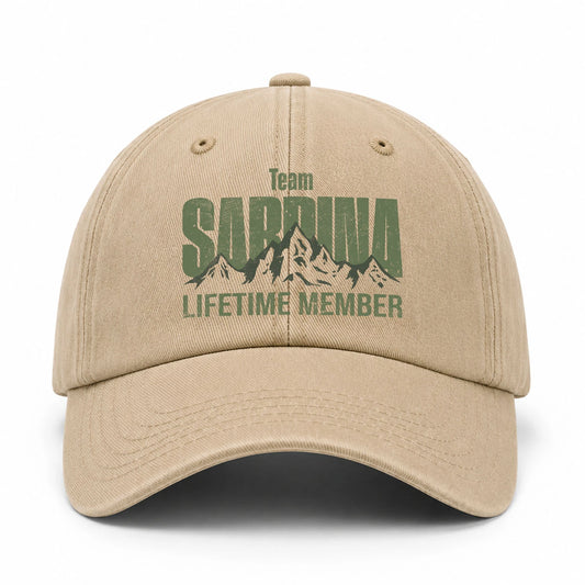 Team Your Name Lifetime Member Mountain Cap SABRINA 13K1 C58PF