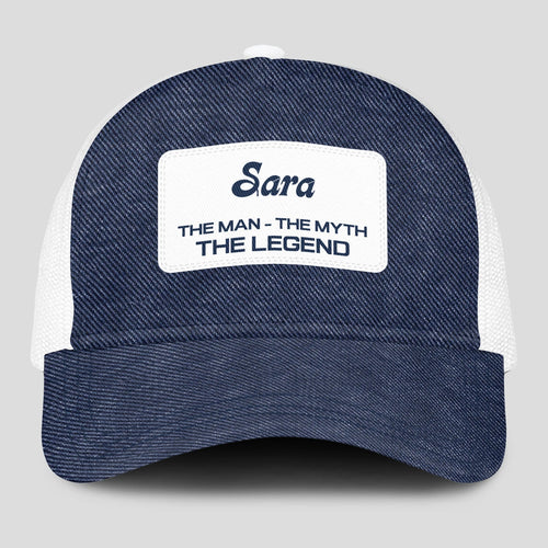The Man The Myth The Legend Blue Denim Mesh Cap SARA 13K1 C194PF