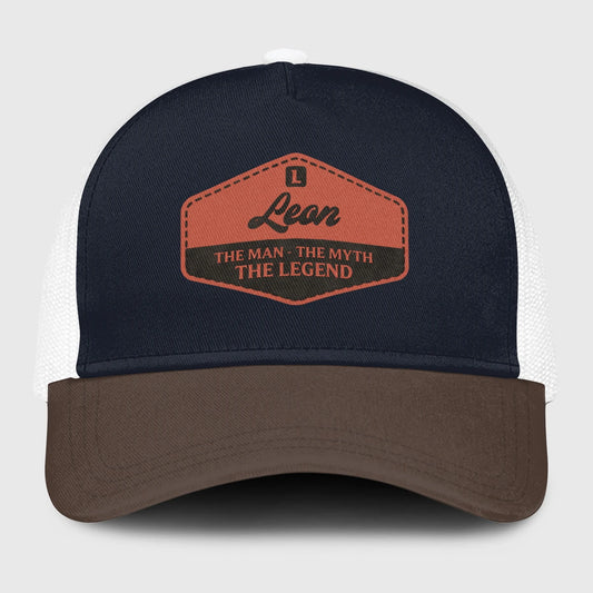 The Man The Myth The Legend Navy And Brown Mesh Cap LEON 13K1 C188PF