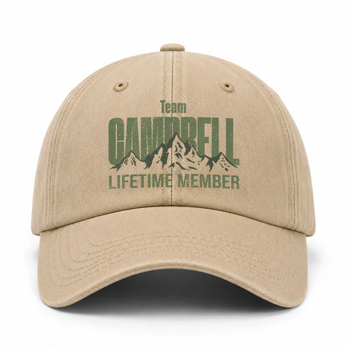 Team Your Name Lifetime Member Mountain Cap CAMPBELL 13K1 C58PF