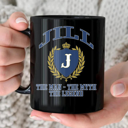 The Man The Myth The Legend Blue And Yellow Logo Mug JILL 13K1 MG24