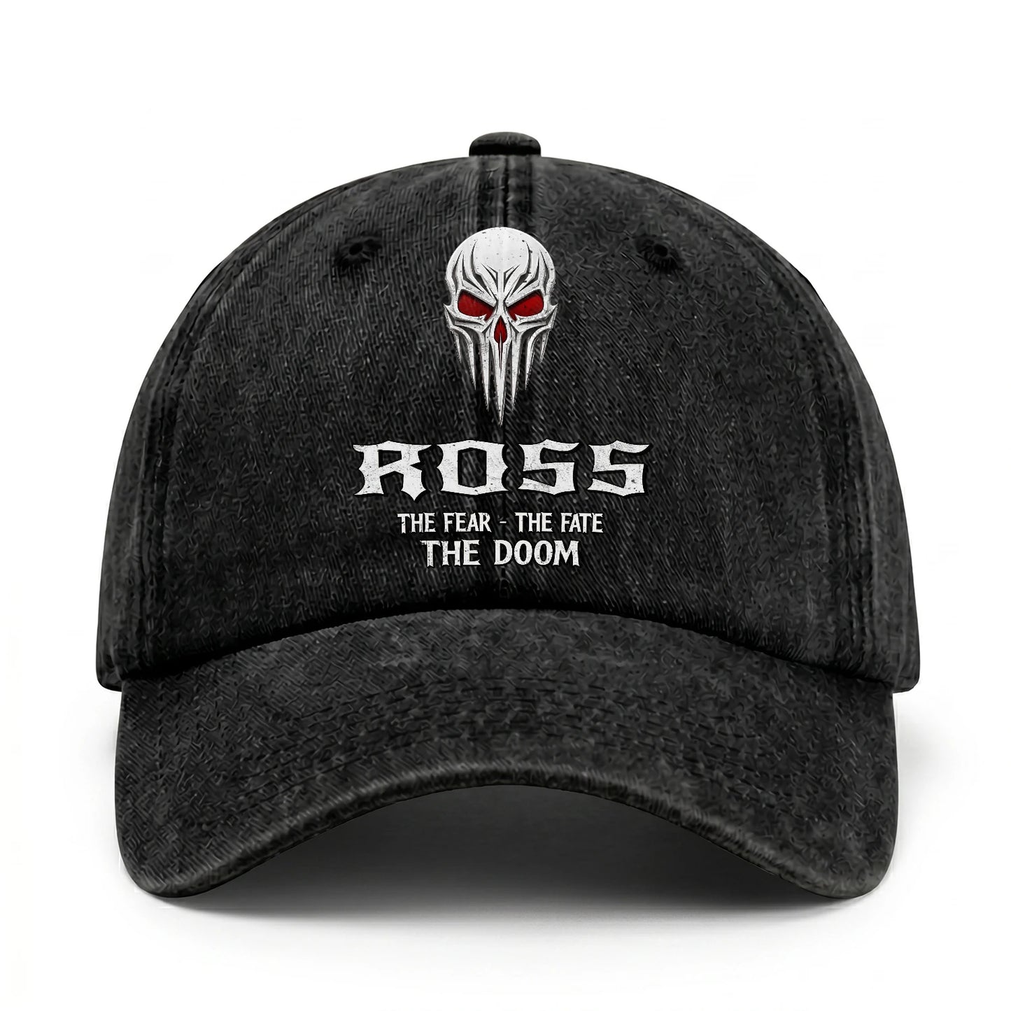 Your Name The Fear The Fate The Doom Skull Washed Cap ROSS 13K1 C98PF