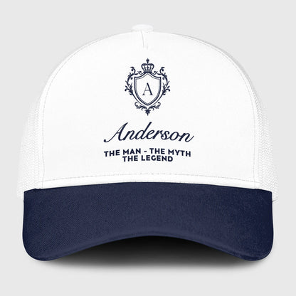 The Man The Myth The Legend Blue And White Baseball Mesh Cap ANDERSON 13K1 C186PF