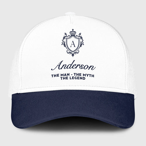 The Man The Myth The Legend Blue And White Baseball Mesh Cap ANDERSON 13K1 C186PF