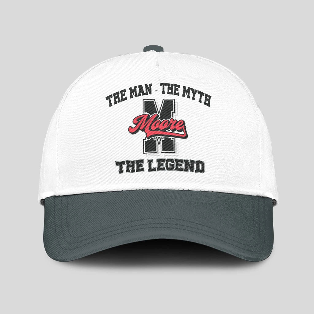 The Man The Myth The Legend Custom Initial Letter And Name Cap MOORE 13K1 C38PF
