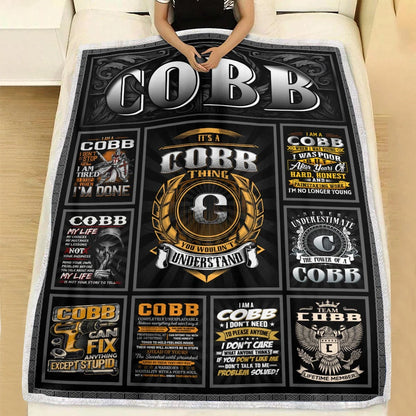 COBB Personalized Blanket | Custom Name Cozy Throw Gift 13K5-BK2