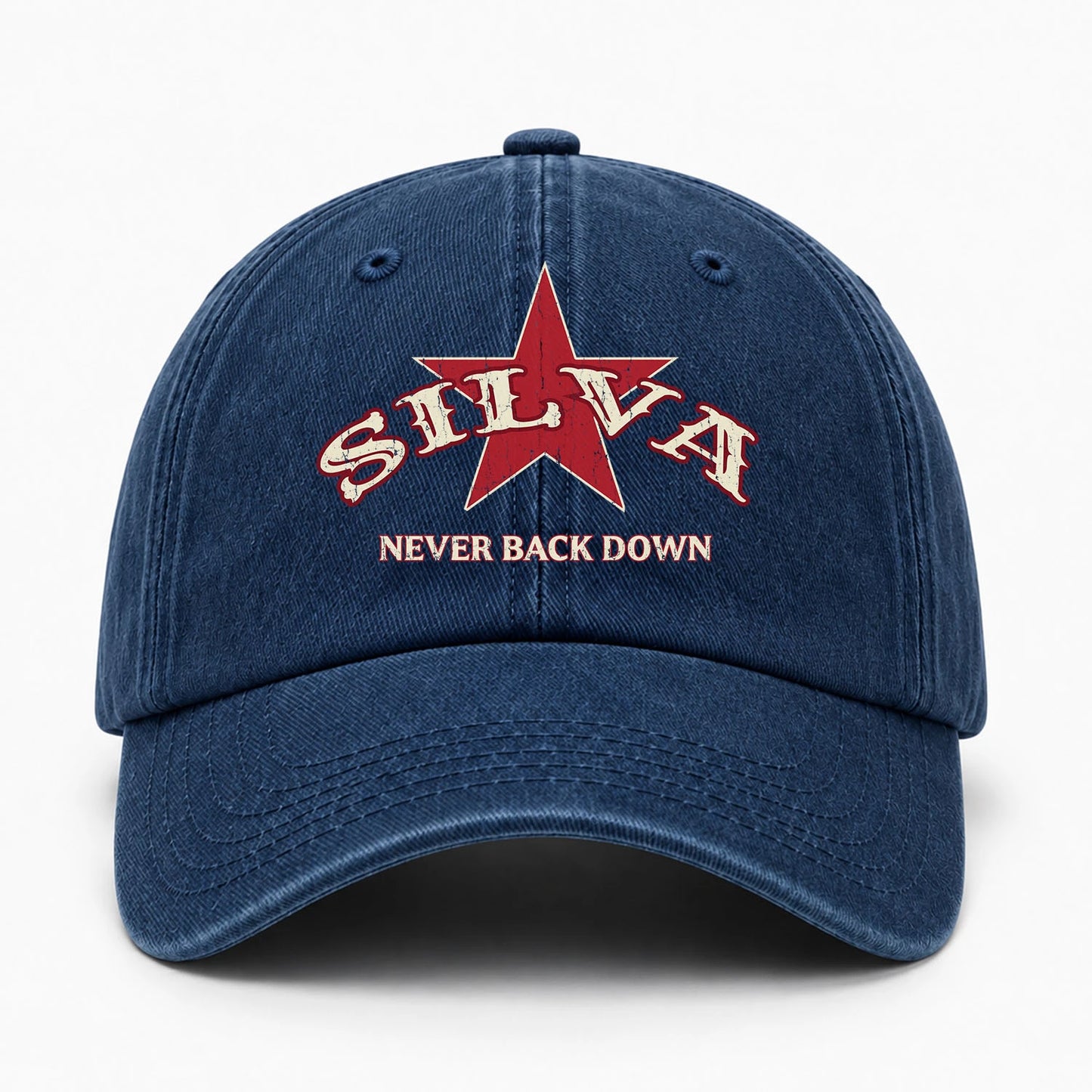 Never Back Down Western Blue Denim Cap SILVA 13K1 C61PF