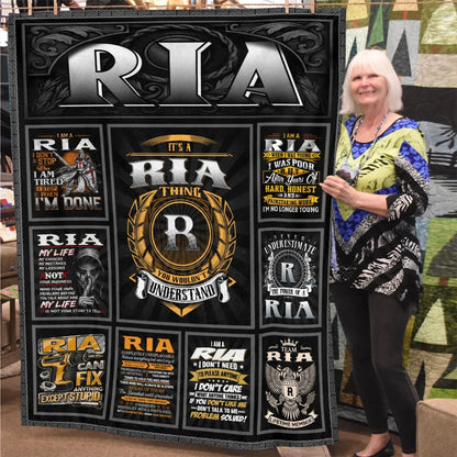 RIA Personalized Blanket | Custom Name Cozy Throw Gift 13K2-BK2