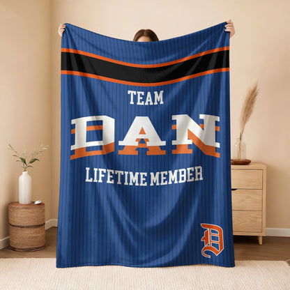Team Your Name Lifetime Member Basketball Fleece Blanket DAN 13K1 BK47