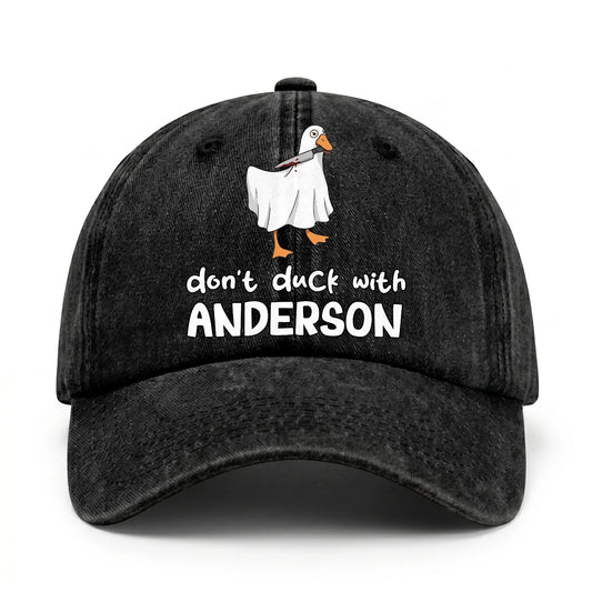 Don't Duck With Your Name Funny Washed Cap ANDERSON 13K1 C129PF