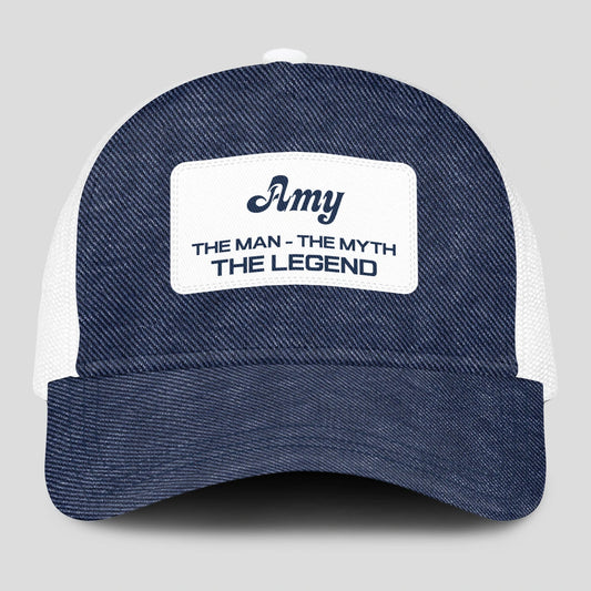 The Man The Myth The Legend Blue Denim Mesh Cap AMY 13K1 C194PF