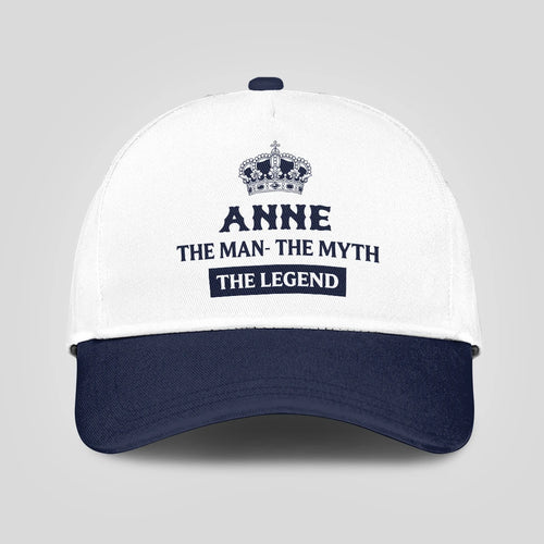 The Man The Myth The Legend King Crown Blue And White Cap ANNE 13K1 C147PF