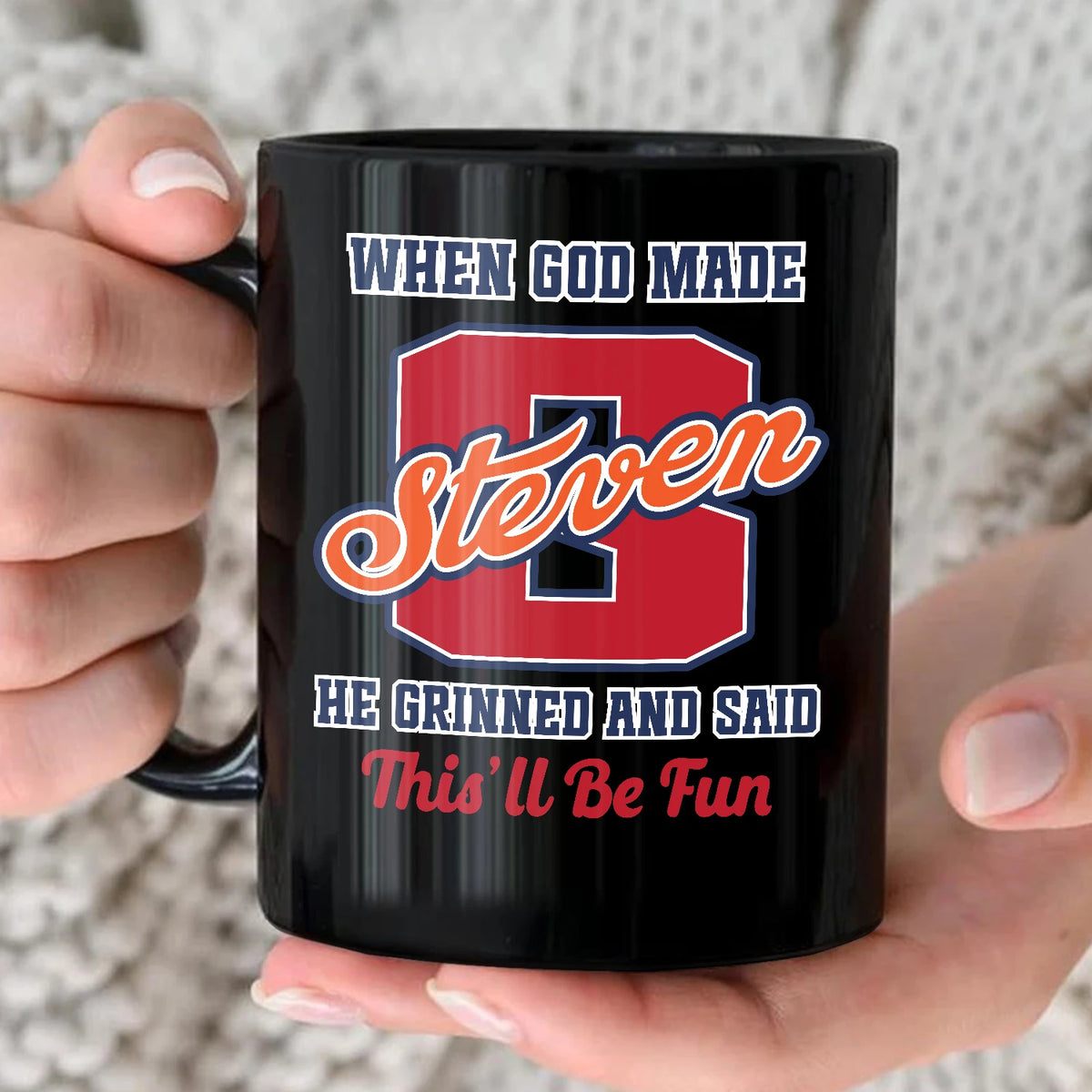 When God Made Your Name Personalized Baseball Mug STEVEN 13K1 MG07