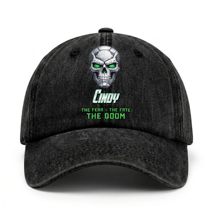 The Fear The Fate The Doom Skull Washed Cap CINDY 13K1 C99PF