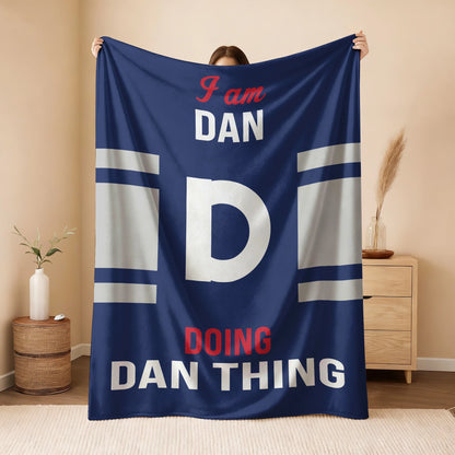 I'm Name Doing Name Things Navy Fleece Blanket DAN 13K1 BK51