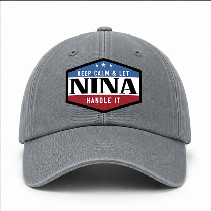 Keep Calm & Let Your Name Handle It Washed Cap NINA 13K1 C87PF