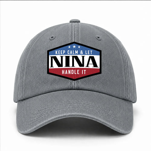 Keep Calm & Let Your Name Handle It Washed Cap NINA 13K1 C87PF