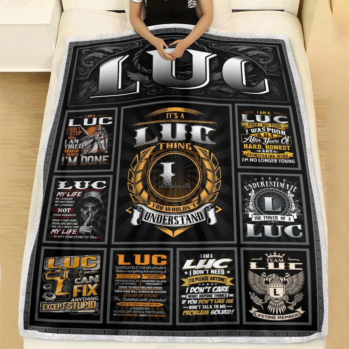 LUC Personalized Blanket | Custom Name Cozy Throw Gift 13K3-BK2